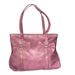 FAUX LEATHER MAUVE EMBELLISHED DESIGN WITH CHIC BOWS Pink Photo 4
