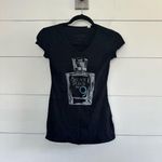 Hollywood Women’s Extra Small Black Vneck Perfume Tee Y2K 2000s Size XS Photo 0