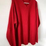 Structure Vintage Red Knit Long Sleeve Sweater Men Size X Large V Neck Ramie Photo 1