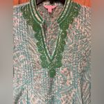Lilly Pulitzer  Sarasota Beaded Tunic Top in Shorely‎ Blue & Sea Cups Size XS Photo 2