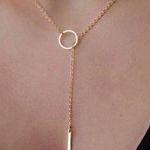 Gold plated lariat necklace Photo 0