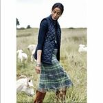 J Jill Faux Wrap Plaid Fringe Blanket Skirt Sz 10 Wool Blend Scottish Highlands Green Photo 2