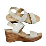 Life Stride  Sandals Size 8.5 Gray Floral Elastic Slingback Open Toe Wedges Photo 4