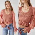 Free People  Crochet Long Sleeve Top, size small Photo 1