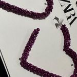 ZARA NWT Sparkly Pink Glitter Heart Earrings Photo 5