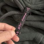 Betsey Johnson Embroidered Floral Cropped Hoodie – Women’s XS Faded Black Gray Photo 2
