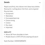 Parker Mahari Floral Cotton Flounce Mini Dress Photo 10