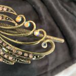 Peacock Gold and Purple Rhinestone Hairpin/Clip with matching earrings Photo 8