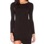 Pam & Gela ASYMMETRIC BLACK RUCHE KNIT DRESS Photo 0