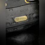 MCM Vintage Black and Gold Hardware Jacquard Classic Drawstring Nylon Backpack Photo 2