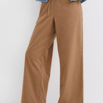 Loft  Sawyer Pull On Pants in Heathered Brushed Flannel Brown Size Large Casual Photo 0