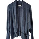 Maeve Anthropologie Cardigan Sweater Ingrid Cocoon Grey Black Ribbed Knit Medium Photo 4