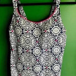 Lands' End Tankini Top Swim Wear Suit Size 6 6L Long Black White Pink EUC Photo 0