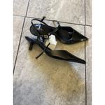ZARA Shoes Womens Size 37 EU Black Patent Slingback Kitten Pumps Photo 1