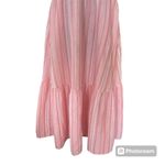 Time & Tru  Women's M Sleeveless Textured Tiered Empire Coral Rose Midi Dress Photo 2