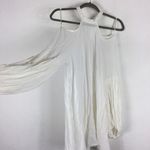 Free People  Drift Away White Cold Shoulder Balloon Sleeves Tunic Dress Medium Photo 10