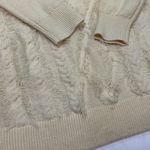 J.Crew  Wool Cable knit Crew Neck Sweater Womens‎ Small Cream Photo 2