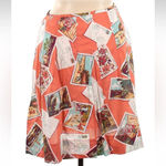 Eddie Bauer Vintage  Travel PostCard Tropical Hawaii Italy Swing Skirt Size 14 Photo 1