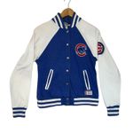 Majestic Chicago Cubs Baseball Bomber Jacket Royal Blue White Varsity Small Photo 1