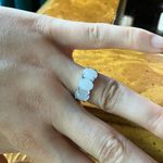 Natural Jade Sterling Silver Ring Trilogy Ring Size 6 Photo 3