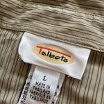 Talbots  Vintage 1990s Button Down Shirt Oxford Half Sleeve Size Large Beige Tan Photo 1