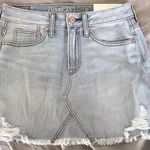 American Eagle Outfitters denim distressed mini skirt Blue Size 0 Photo 0