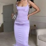 House Of CB  Helena Satin Trim Midi Dress in Orchid Size Large Photo 14