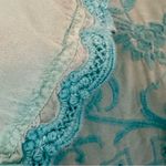 Johnny Was  Teal Floral & Geometric Embroidered Crochet Trim Cupro Tunic Size S Photo 3