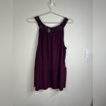 Sweet Rain 2XL Sleeveless Burgundy Tunic Top with Lace Yoke Flowy Elegant Photo 3