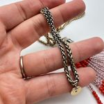 Stella & Dot Retired Coral Red Gold Beaded Brio Tassel Necklace Long Photo 4