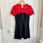 Sandro Paris Gigi Black Red Lace A-line Mini Dress Designer Emily in Paris Photo 11