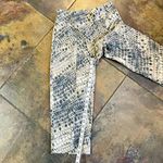 Mesmerize Snake Skin Cropped Pants Size 10 White Photo 3