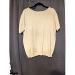 Jaclyn Smith Cream Embroidered Knit Top, Women's Small Pullover, Short Sleeve Photo 1