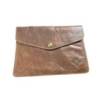 Patricia Nash  Midi Leather iPad Case Clutch Brown Cognac Vintage Style Photo 2