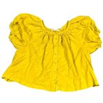 DÔEN Yellow Puff Sleeve Blouse XXS Clementine Organic Cotton Top Photo 2