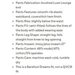 Barefoot Dreams  Pants Cozy River Green 1X NEW Photo 8