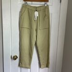 ZARA NWT light pistachio green cotton linen blend pull on pants lightweight Med Photo 8