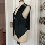 90s Vintage crochet and leather vest Black Size XL Photo 4