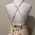 Romeo + Juliet Couture Cream Halter Sundress Maxi, Floral Front Slit Size Small Photo 5