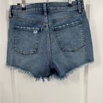 Evereve  Blue Jean Shorts with Distressed Frayed Hem 4” Inseam Photo 3