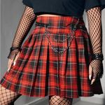 SheIn Plaid Red Skirt Photo 3