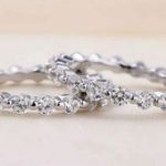 Boutique 3.00CT Oval Cut Moissanite Halo Engagement Bridal Set Ring 14K White Gold Plated Photo 3