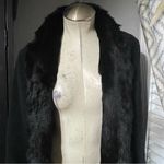 Vintage Philippe Adec Penny Lane Wool Blend Fur Trim Long Overcoat‎ Duster 8 Black Photo 3