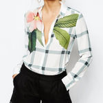 Ted Baker  London Trellis Check Print Button Down Shirt 2 (US Size 6) Photo 0