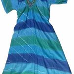 Vermont Country Store Colorful Boho MIDI Beaded Embroidered Lined Gown Medium Photo 0