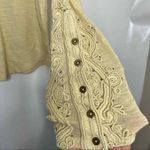 We The Free ‎ Womens Small Top Beige Long Sleeve with Lace Cuff Detail Boho Chic Photo 5
