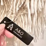 A & O International Crochet Boho Scarf Women's Cream Shoulder Wrap Fringe Chunky Photo 1