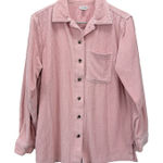 LL Bean Light‎ Pink Wide Wale Corduroy Oversized Button Up Cotton Shirt Size XS Photo 0