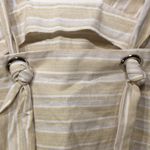 Linen Lux  cream tan gold‎ linen blend knot tank M Photo 5