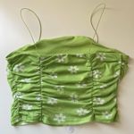 Self Esteem Green Mesh Flower Cami Crop Tank Photo 2